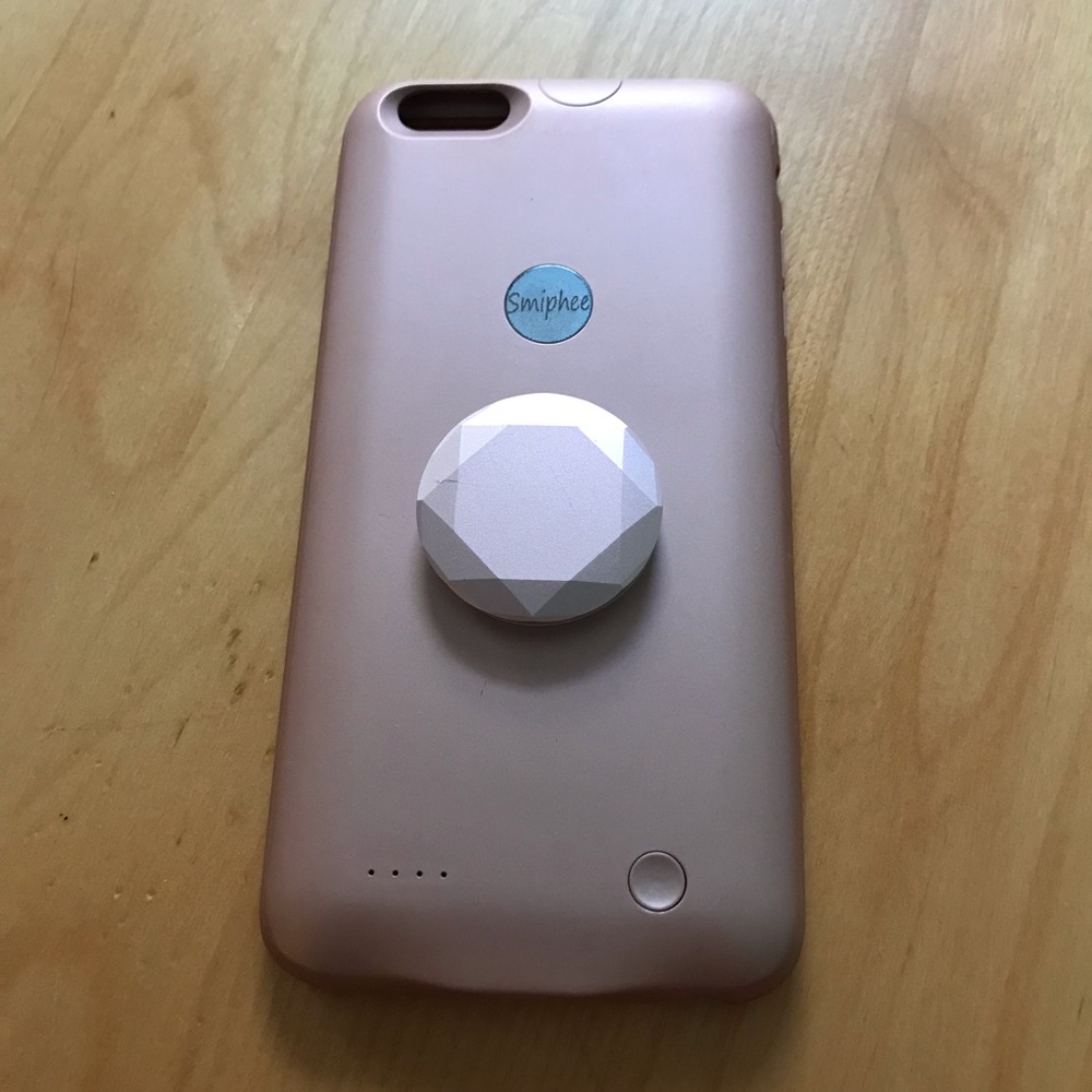 Rose Gold Charging Case WITH Popsocket